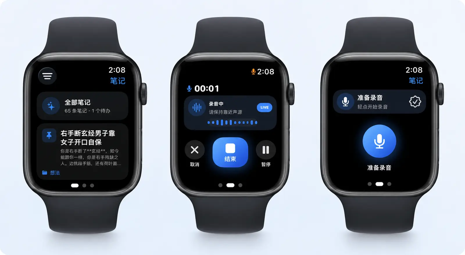 闪念 Apple Watch 端界面